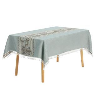 1 Pack Rectangle Rustic Tablecloth, 55x71inch Garden Green